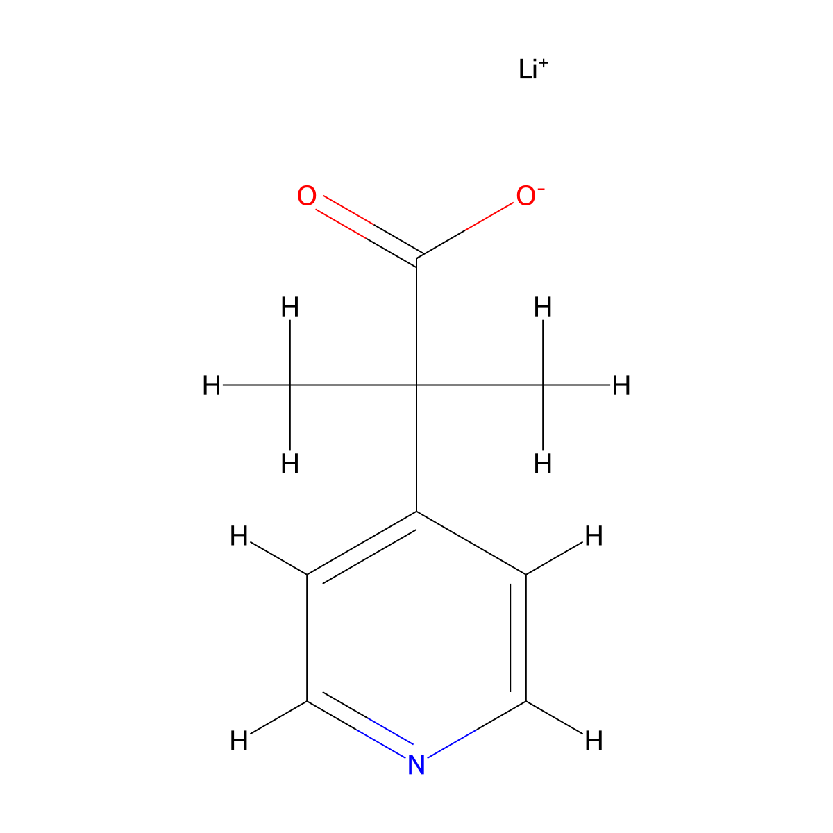 Lithium 2-methyl-2-(pyridin-4-yl)propanoate molecular structure, CAS 2253640-97-8