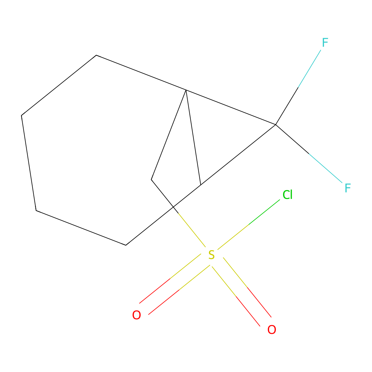 {7,7-Difluorobicyclo[4.1.0]heptan-1-yl}methanesulfonylchloride molecular structure, CAS 2253641-06-2