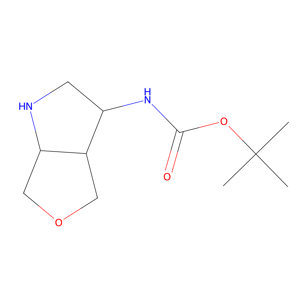 tert-butyl N-(hexahydro-1H-furo(3,4-b)pyrrol-3-yl)carbamate molecular structure, CAS 2253641-10-8