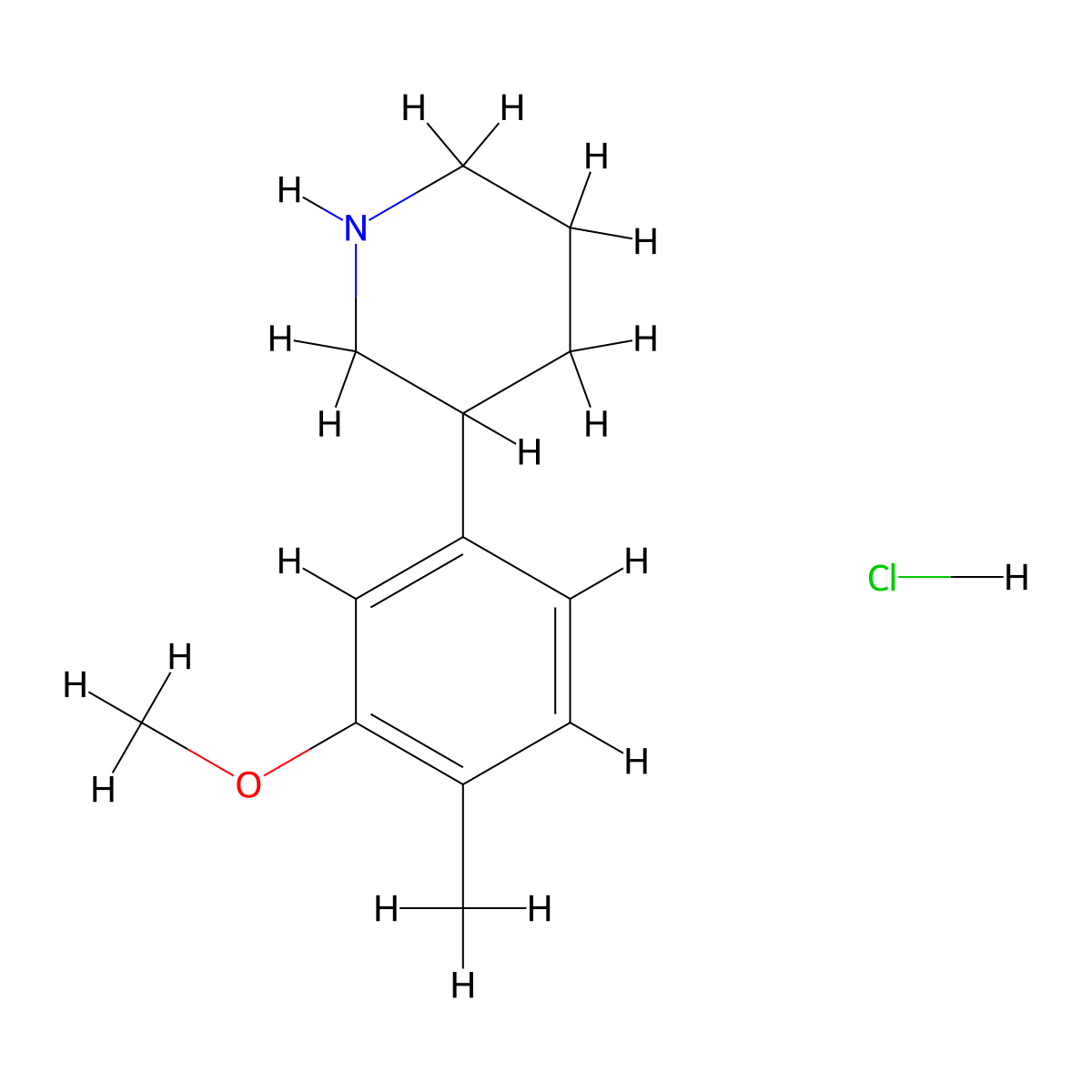 3-(3-Methoxy-4-methylphenyl)piperidine hydrochloride molecular structure, CAS 2253641-12-0