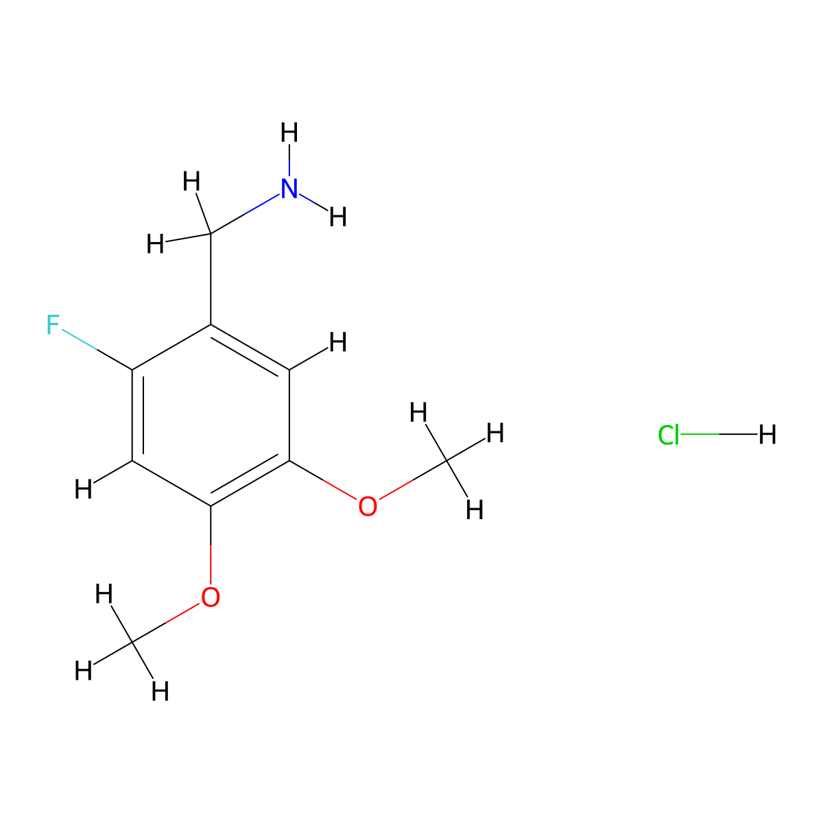 (2-Fluoro-4,5-dimethoxyphenyl)methanamine hydrochloride molecular structure, CAS 2253641-14-2