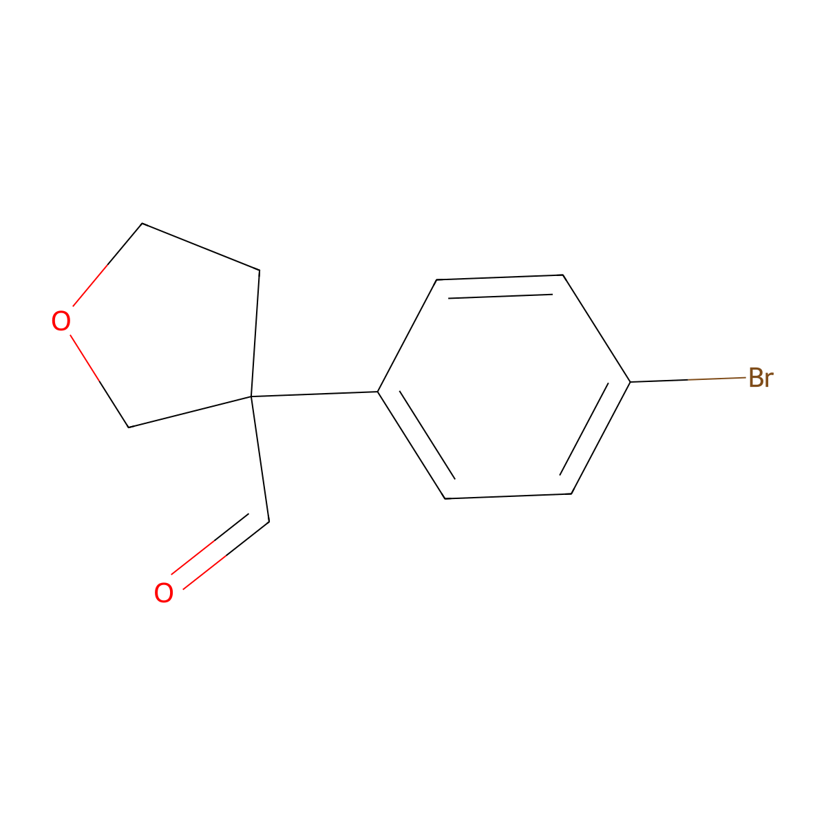 3-(4-Bromophenyl)oxolane-3-carbaldehyde molecular structure, CAS 2253641-15-3