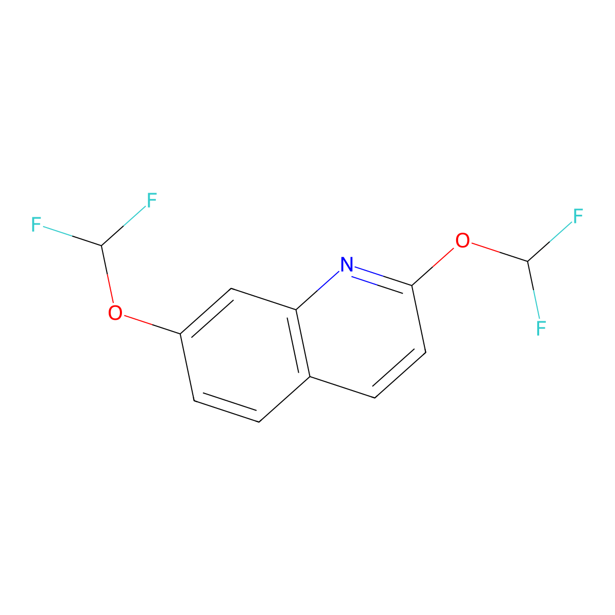 2,7-Bis(difluoromethoxy)quinoline molecular structure, CAS 2253641-18-6