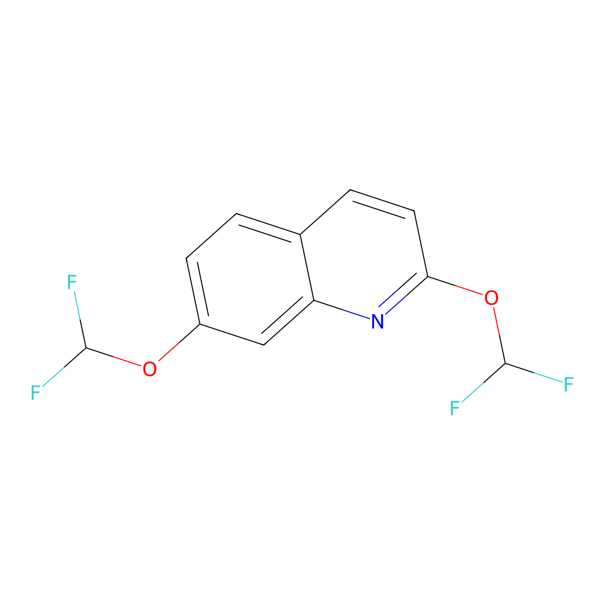 2,7-Bis(difluoromethoxy)quinoline molecular structure, CAS 2253641-18-6