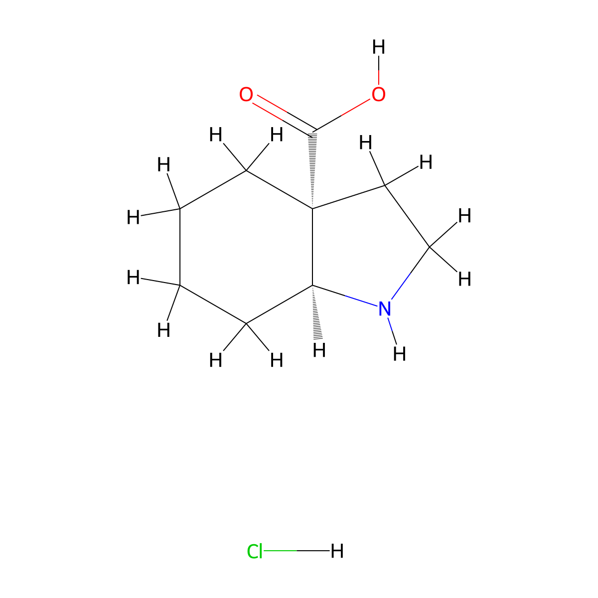 rac-(3aR,7aS)-octahydro-1H-indole-3a-carboxylicacidhydrochloride molecular structure, CAS 2253641-19-7