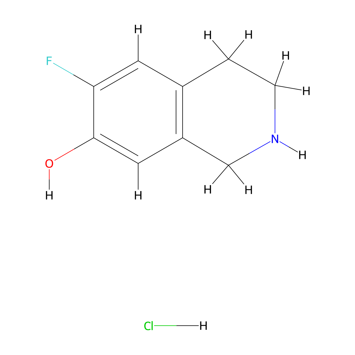 6-Fluoro-1,2,3,4-tetrahydroisoquinolin-7-ol hydrochloride molecular structure, CAS 2253641-23-3