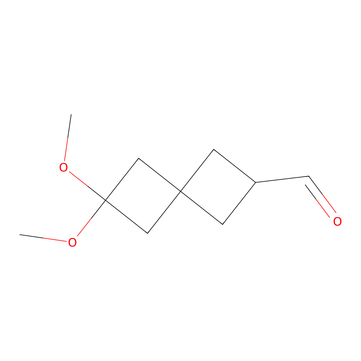 6,6-Dimethoxyspiro[3.3]heptane-2-carbaldehyde molecular structure, CAS 2253641-28-8