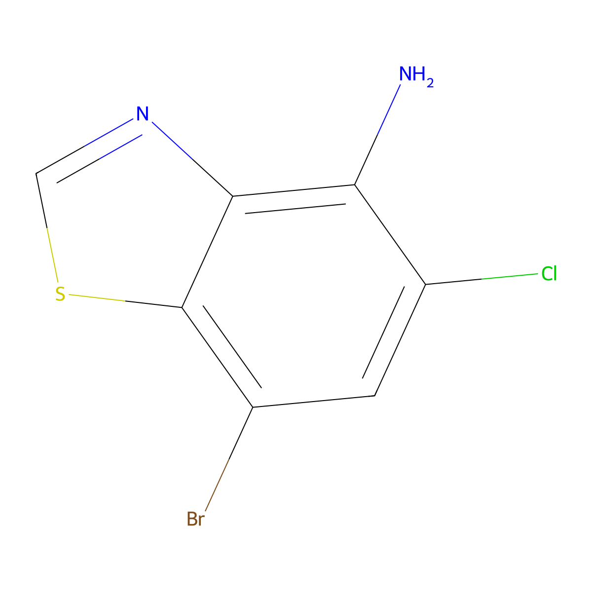 7-Bromo-5-chloro-1,3-benzothiazol-4-amine molecular structure, CAS 2253641-30-2