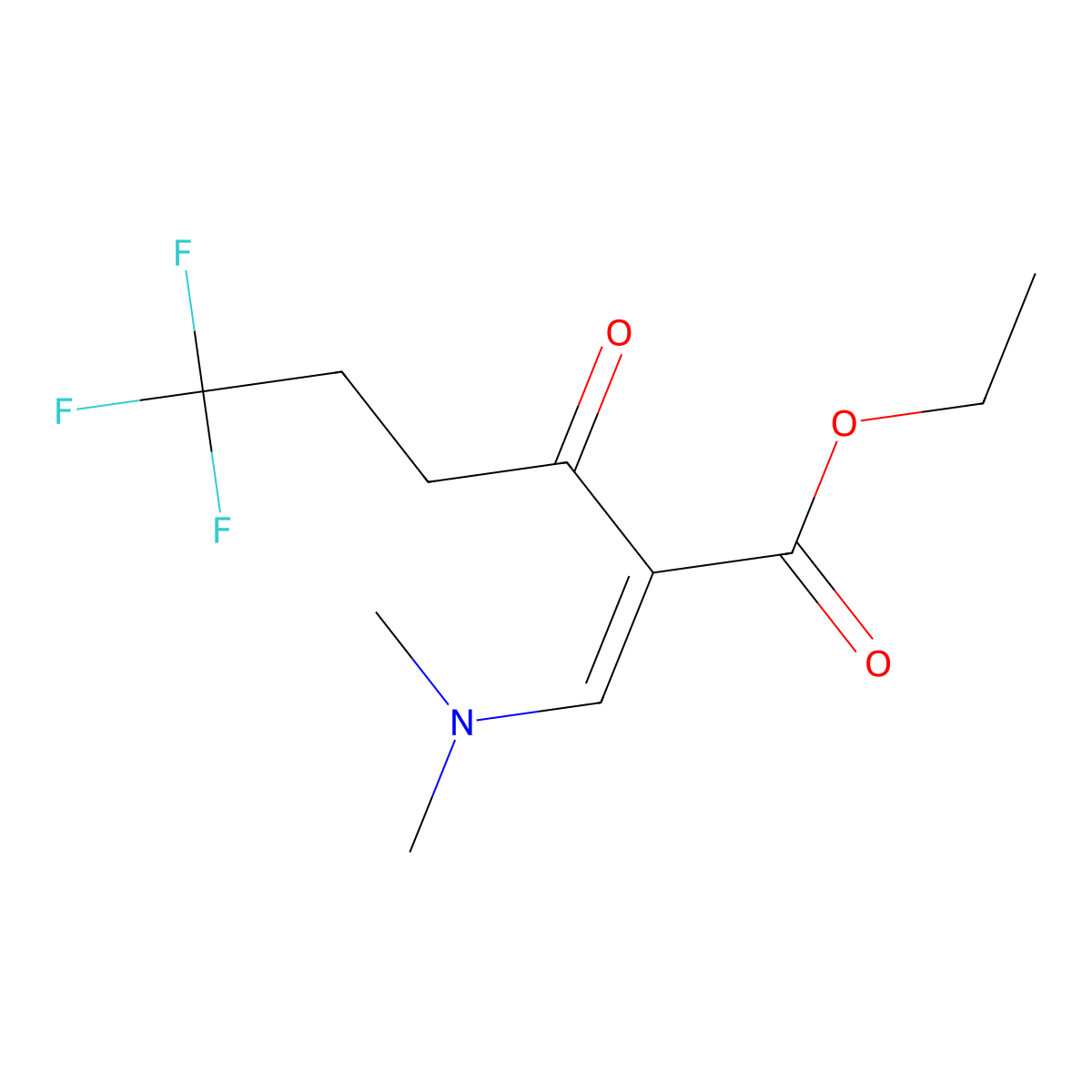 ethyl (2Z)-2-[(dimethylamino)methylidene]-6,6,6-trifluoro-3-oxohexanoate molecular structure, CAS 2253644-37-8