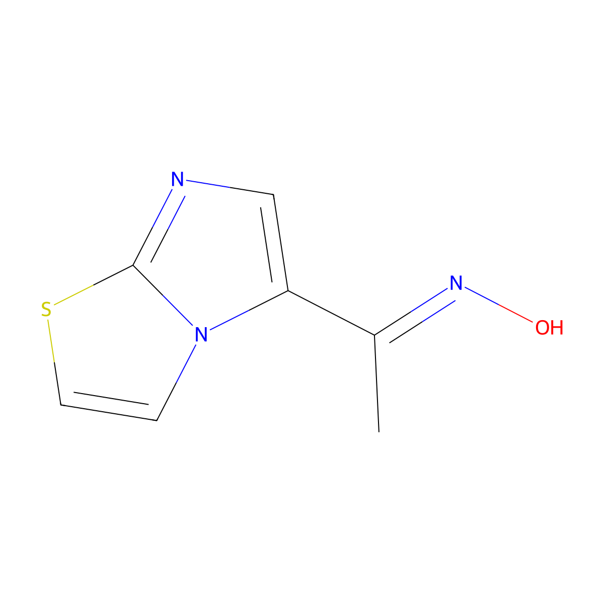 N-(1-{imidazo[2,1-b][1,3]thiazol-5-yl}ethylidene)hydroxylamine molecular structure, CAS 2253644-45-8