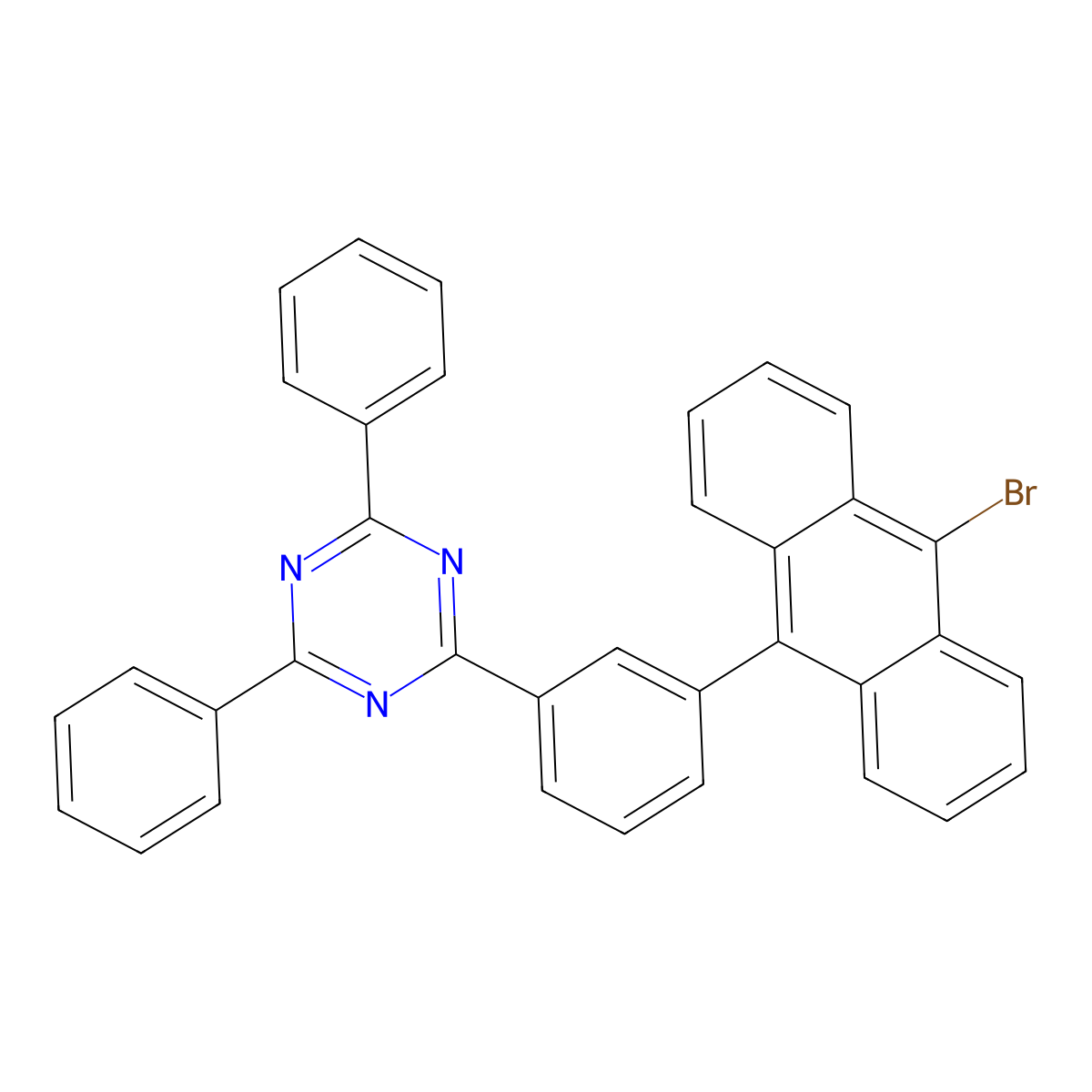 2-[3-(10-Bromo-9-anthracenyl)phenyl]-4,6-diphenyl-1,3,5-triazine molecular structure, CAS 2253725-02-7