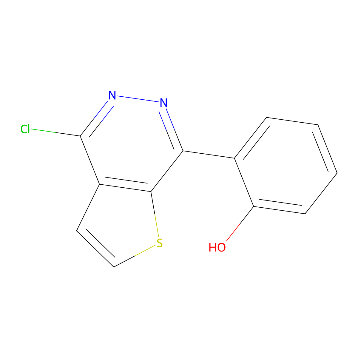 2-{4-Chlorothieno[2,3-d]pyridazin-7-yl}phenol molecular structure, CAS 2253736-68-2