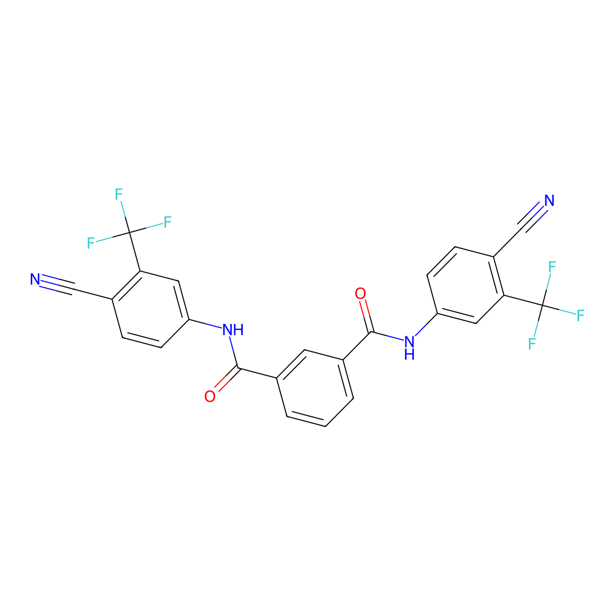 N1,N3-bis(4-cyano-3-(trifluoromethyl)phenyl)isophthalamide molecular structure, CAS 2253744-53-3
