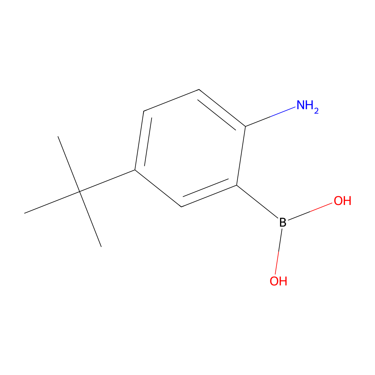 (2-Amino-5-tert-butylphenyl)boronic acid molecular structure, CAS 2253744-79-3