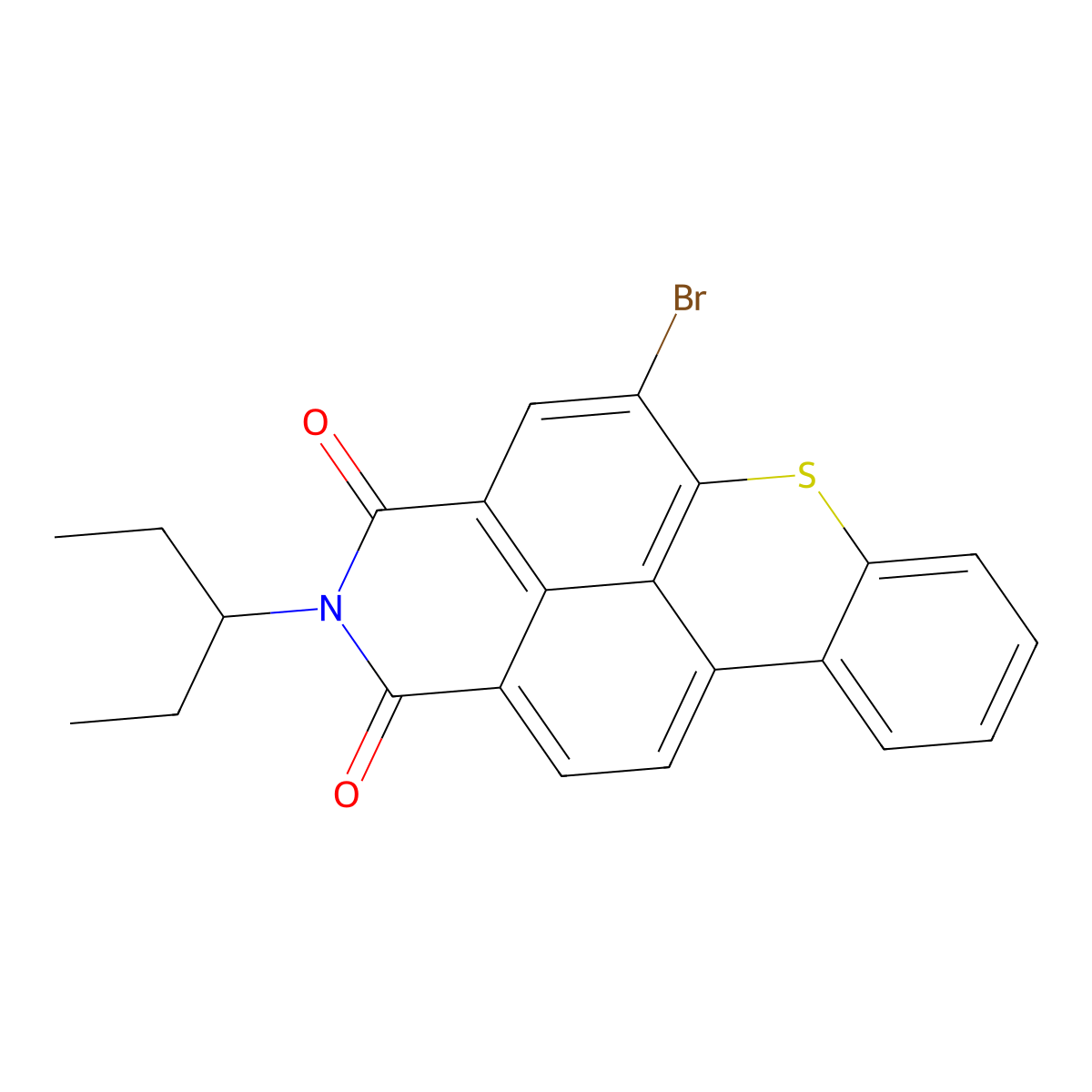 5-bromo-2-(pentan-3-yl)-1H-thioxantheno(2,1,9-def)isoquinoline-1,3(2H)-dione molecular structure, CAS 2253748-36-4