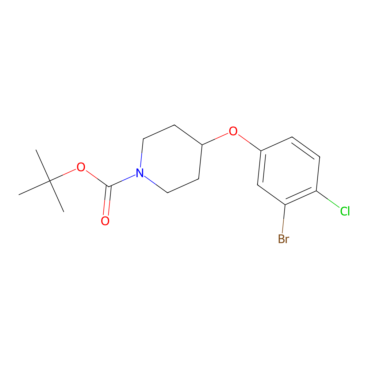 tert-Butyl 4-(3-bromo-4-chlorophenoxy)piperidine-1-carboxylate molecular structure, CAS 2253767-82-5