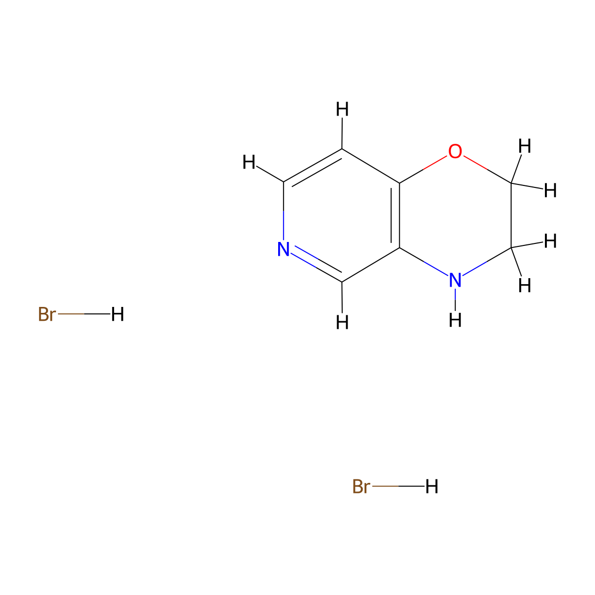 3,4-dihydro-2H-pyrido[4,3-b][1,4]oxazine;dihydrobromide molecular structure, CAS 2253772-47-1