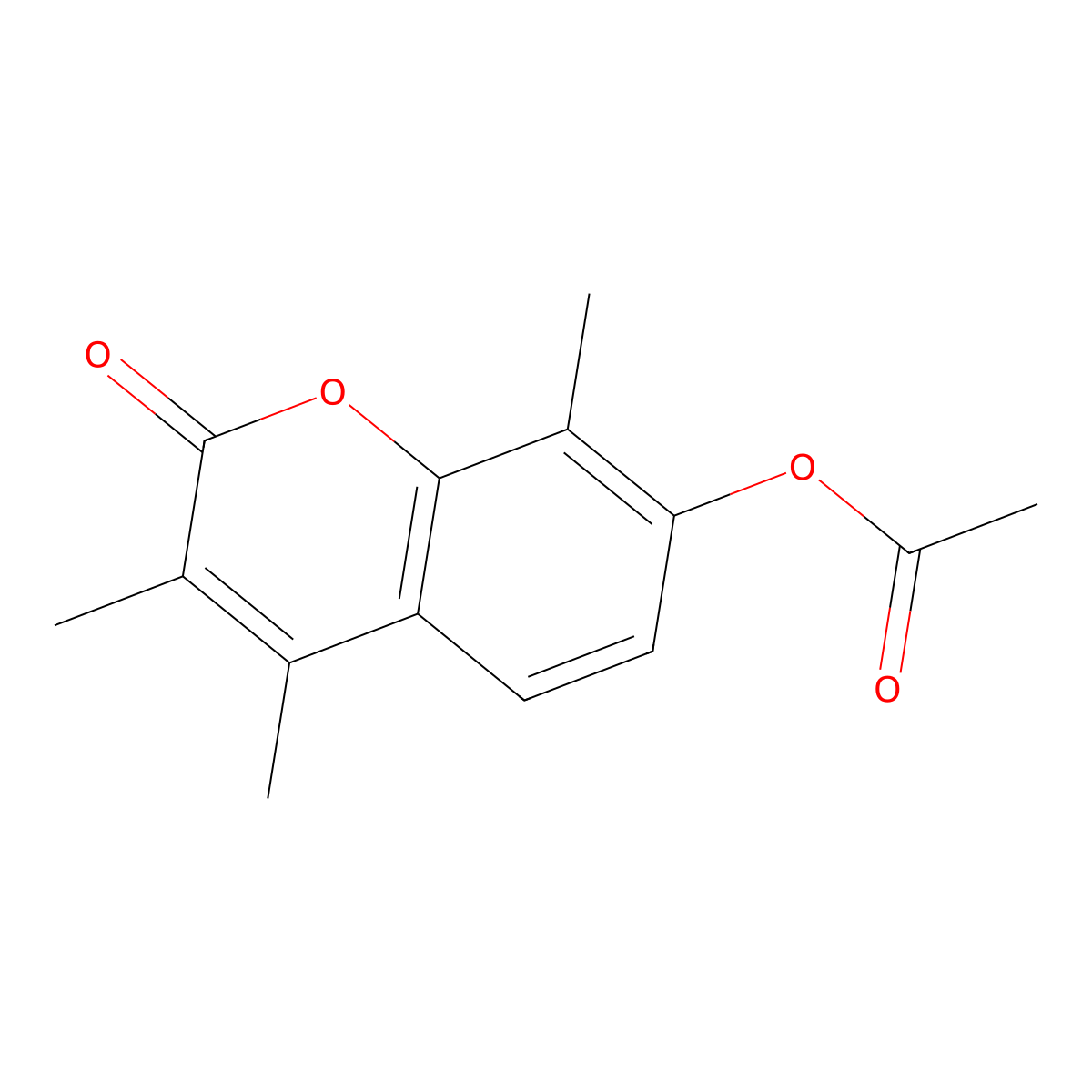 3,4,8-trimethyl-2-oxo-2H-chromen-7-yl acetate molecular structure, CAS 225379-14-6