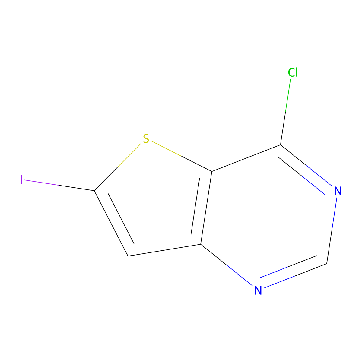 4-Chloro-6-iodothieno(3,2-d)pyrimidine molecular structure, CAS 225382-62-7
