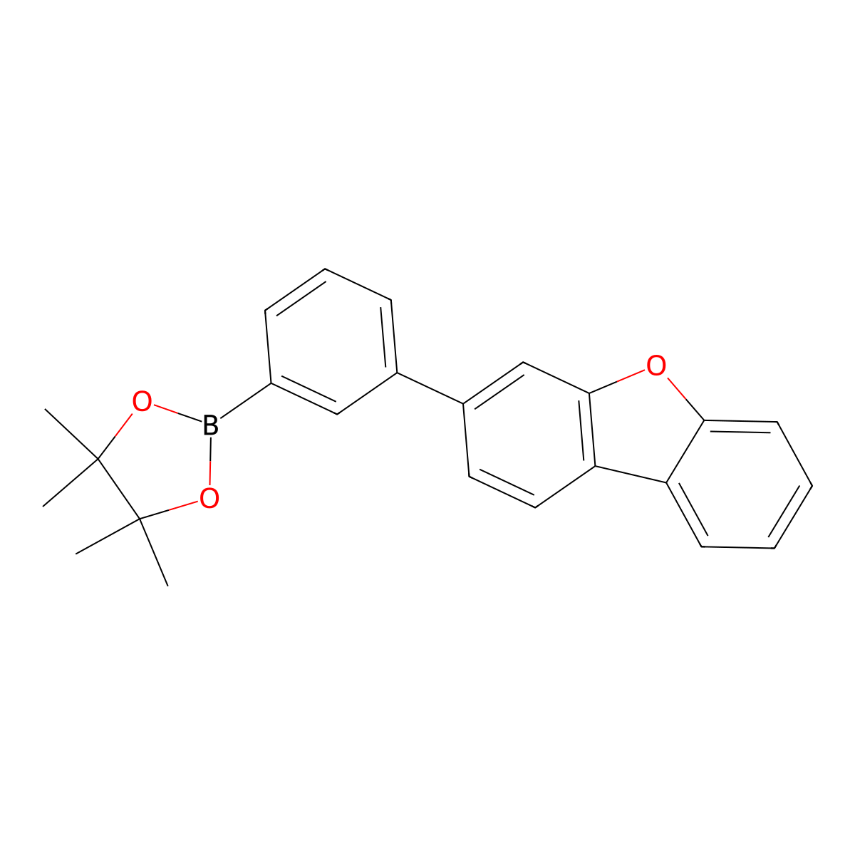 3-[3-(4,4,5,5-Tetramethyl-1,3,2-dioxaborolan-2-YL)phenyl]dibenzofuran molecular structure, CAS 2253847-55-9