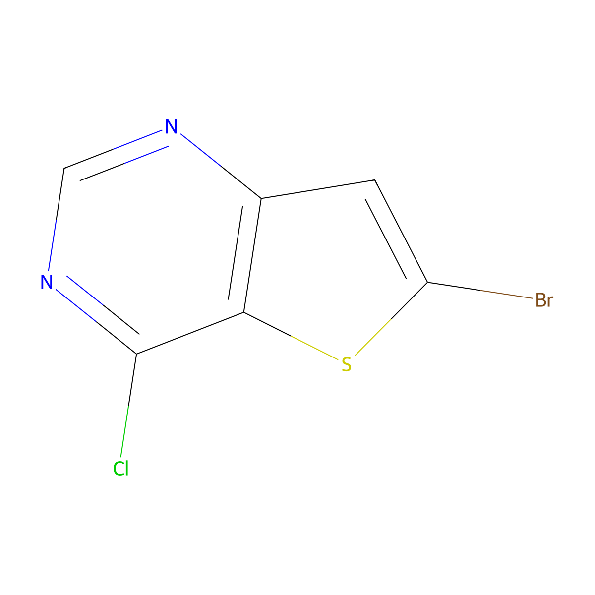 6-Bromo-4-chlorothieno(3,2-d)pyrimidine molecular structure, CAS 225385-03-5