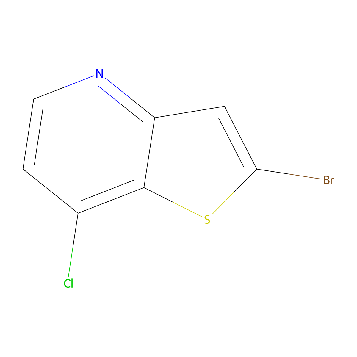 2-Bromo-7-chlorothieno[3,2-b]pyridine molecular structure, CAS 225385-05-7
