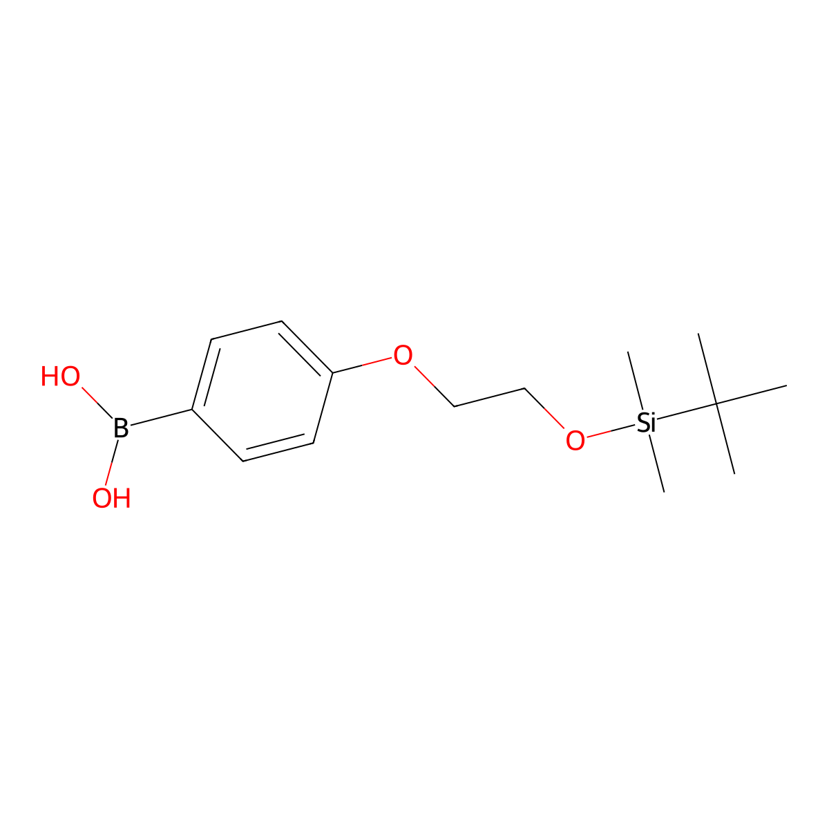 (4-(2-((tert-Butyldimethylsilyl)oxy)ethoxy)phenyl)boronic acid molecular structure, CAS 225385-14-8