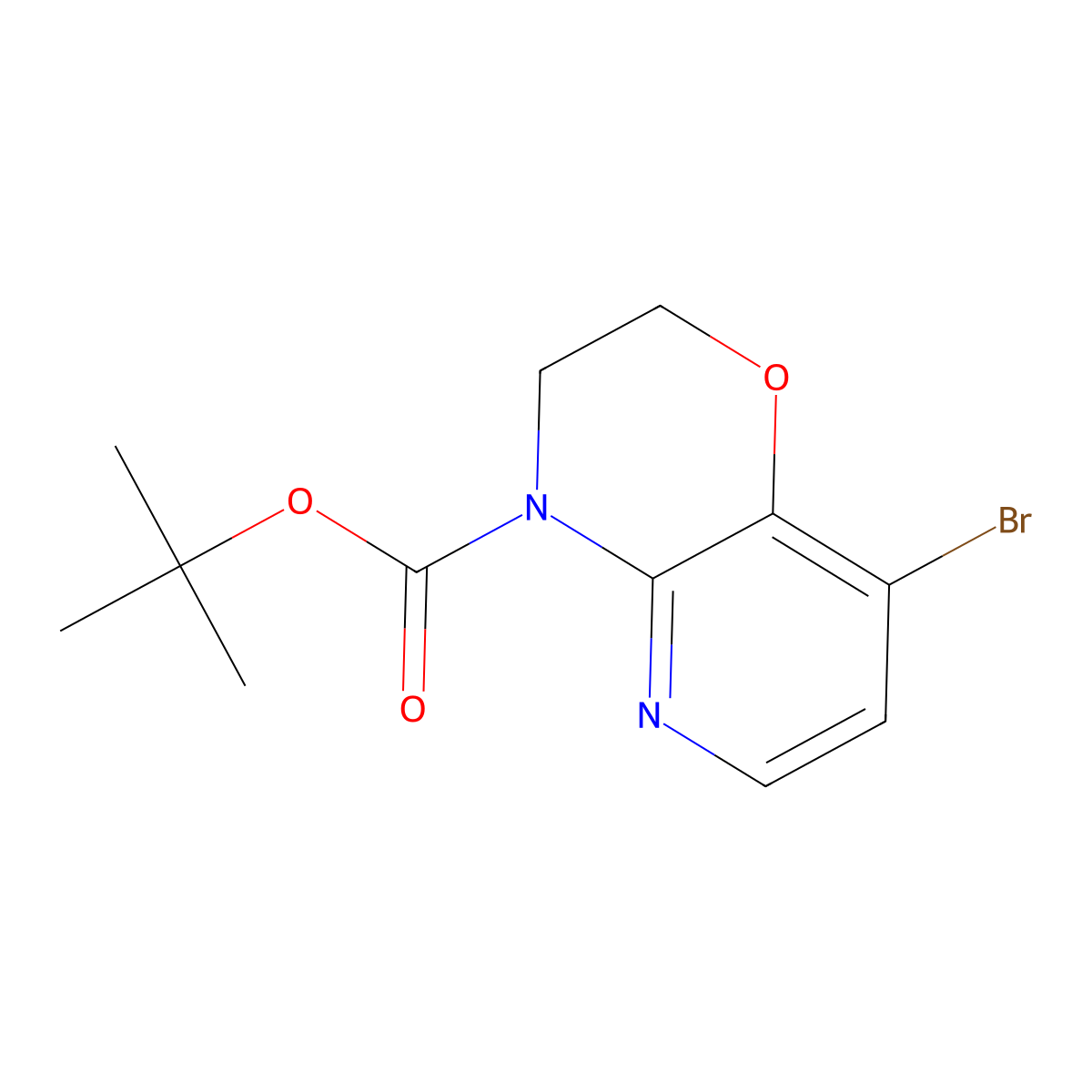 Tert-butyl 8-bromo-2,3-dihydro-4H-pyrido[3,2-B][1,4]oxazine-4-carboxylate molecular structure, CAS 2253853-12-0
