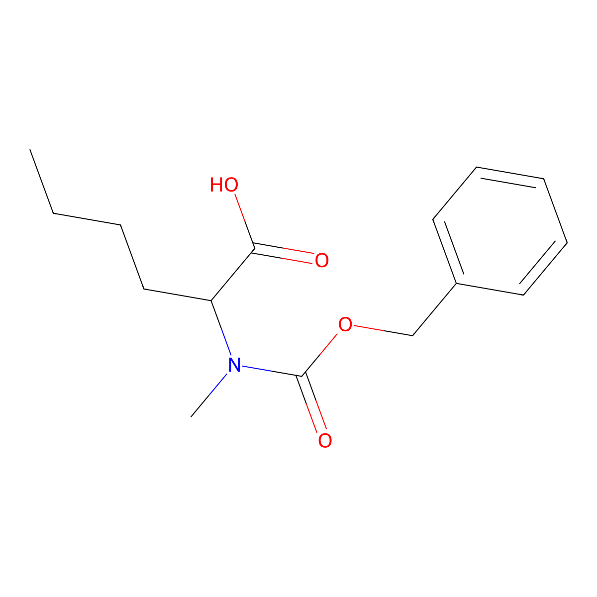 Z-N-ME-L-2-Aminohexanoic acid molecular structure, CAS 225386-32-3