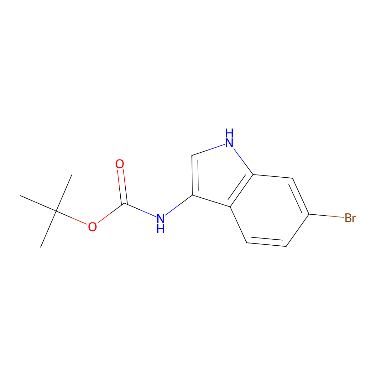 tert-butyl N-(6-bromo-1H-indol-3-yl)carbamate molecular structure, CAS 2253867-74-0