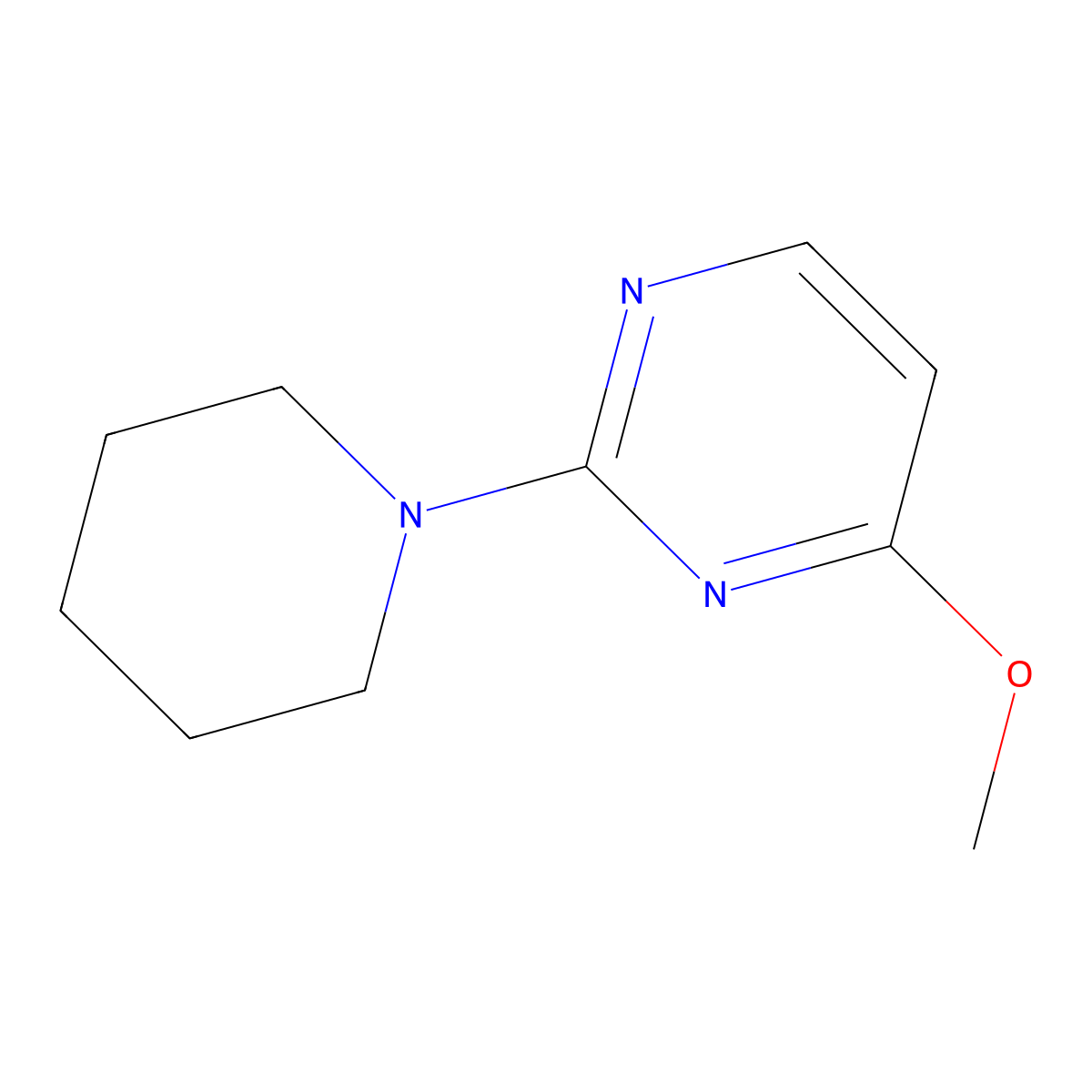 4-Methoxy-2-(piperidin-1-yl)pyrimidine molecular structure, CAS 22539-48-6