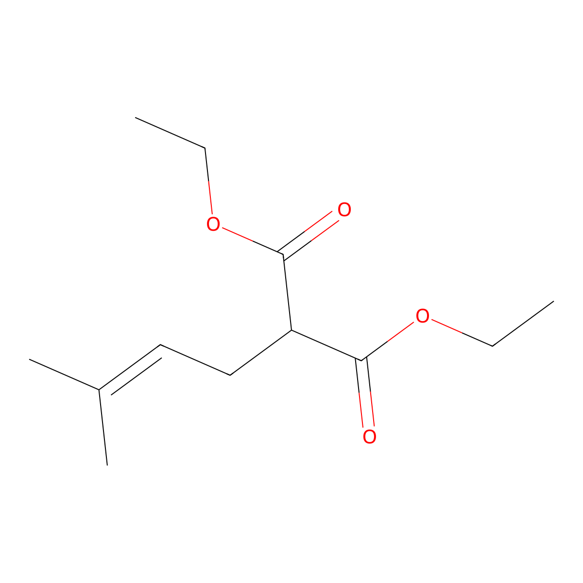 Diethyl (3-methylbut-2-enyl)malonate molecular structure, CAS 22539-80-6