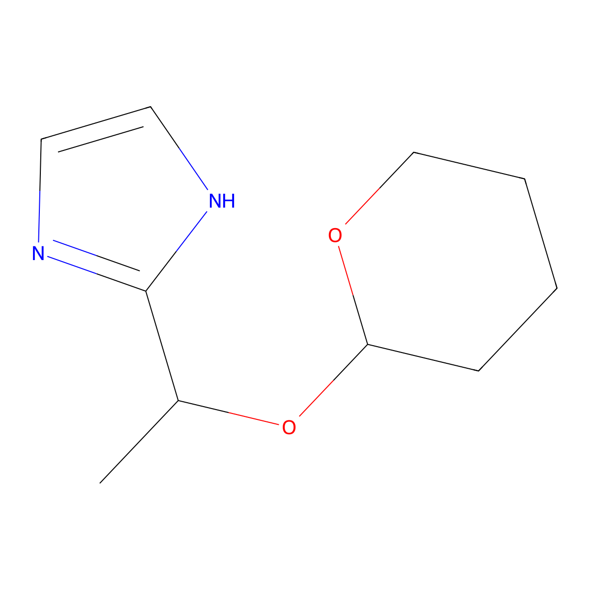 2-((1S)-1-((Tetrahydro-2H-pyran-2-yl)oxy)ethyl)-1H-imidazole molecular structure, CAS 2253953-69-2