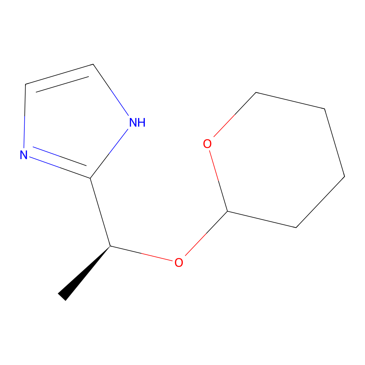 2-((1S)-1-((Tetrahydro-2H-pyran-2-yl)oxy)ethyl)-1H-imidazole molecular structure, CAS 2253953-69-2