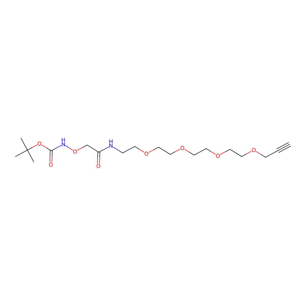 Boc-aminooxy-amide-PEG4-propargyl molecular structure, CAS 2253965-01-2