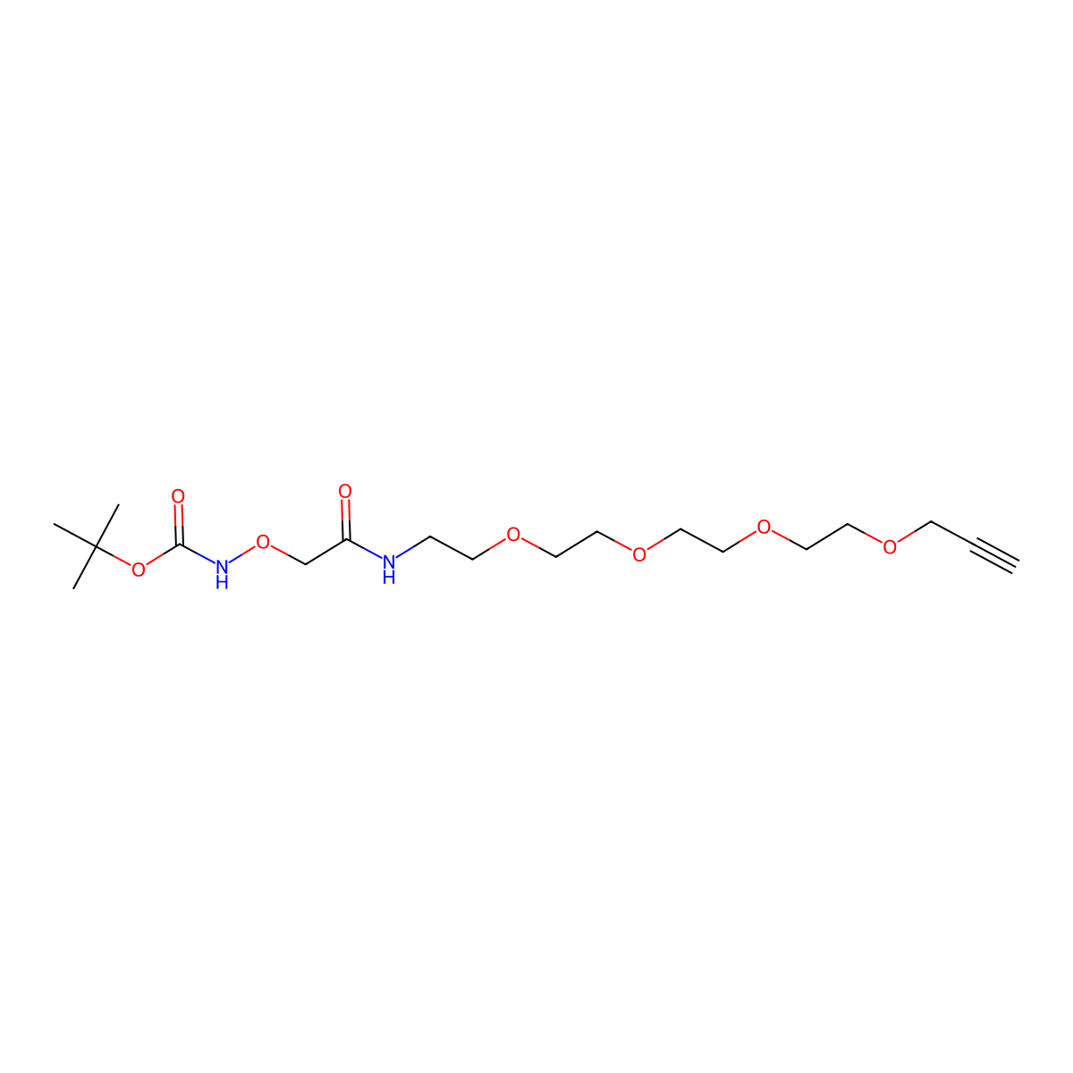 Boc-aminooxy-amide-PEG4-propargyl molecular structure, CAS 2253965-01-2
