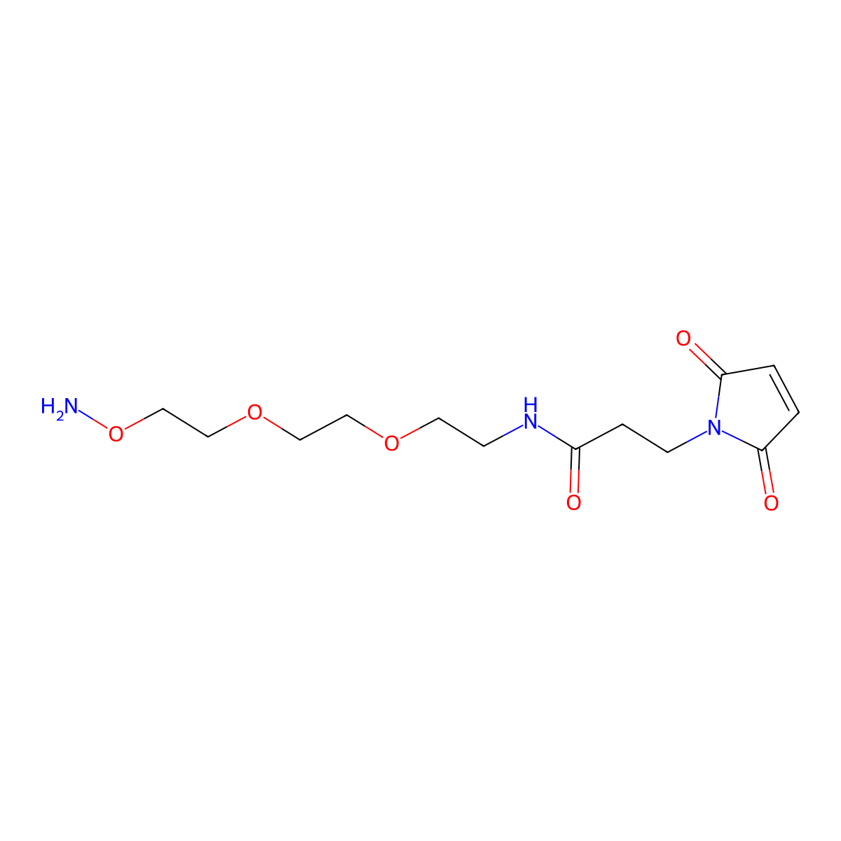 Mal-amide-PEG2-oxyamine molecular structure, CAS 2253965-09-0