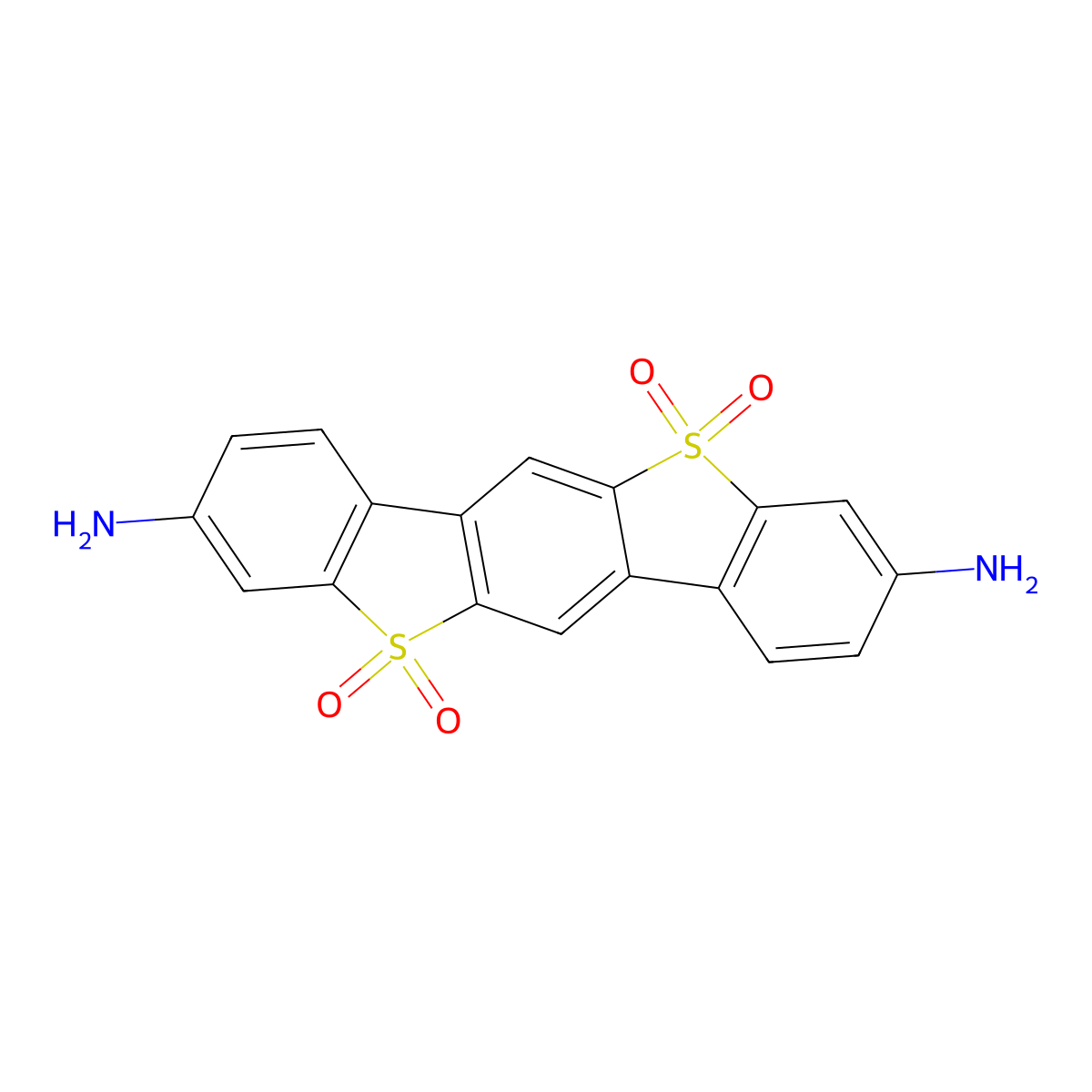 5,5,11,11-Tetraoxo-5,11-dihydro-5l6,11l6-dibenzo[d,d']benzo[1,2-b;4,5-b']dithiophene-3,9-diamine molecular structure, CAS 2253969-12-7