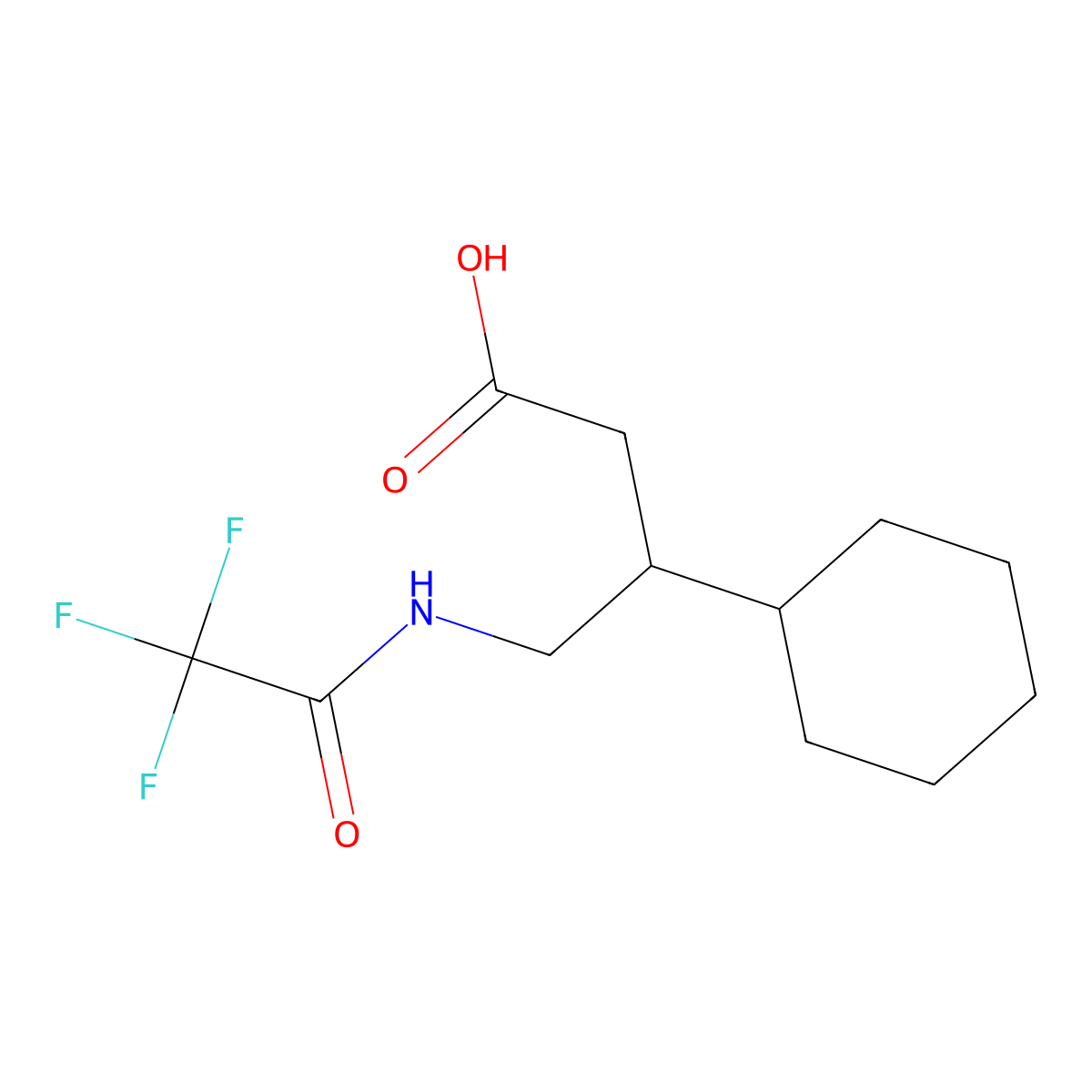 3-Cyclohexyl-4-(2,2,2-trifluoroacetamido)butanoic acid molecular structure, CAS 2253999-22-1