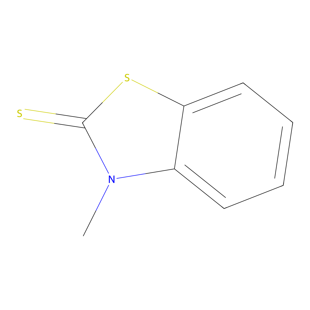 3-Methylbenzothiazole-2(3H)-thione molecular structure, CAS 2254-94-6