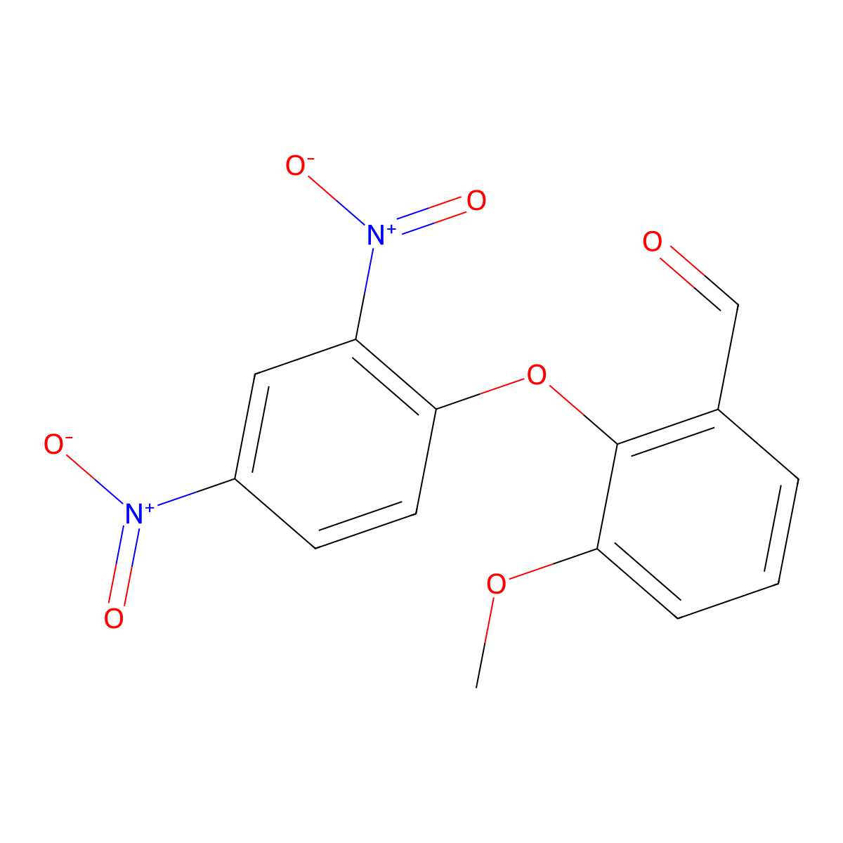 2-(2,4-Dinitrophenoxy)-3-methoxybenzaldehyde molecular structure, CAS 22540-04-1