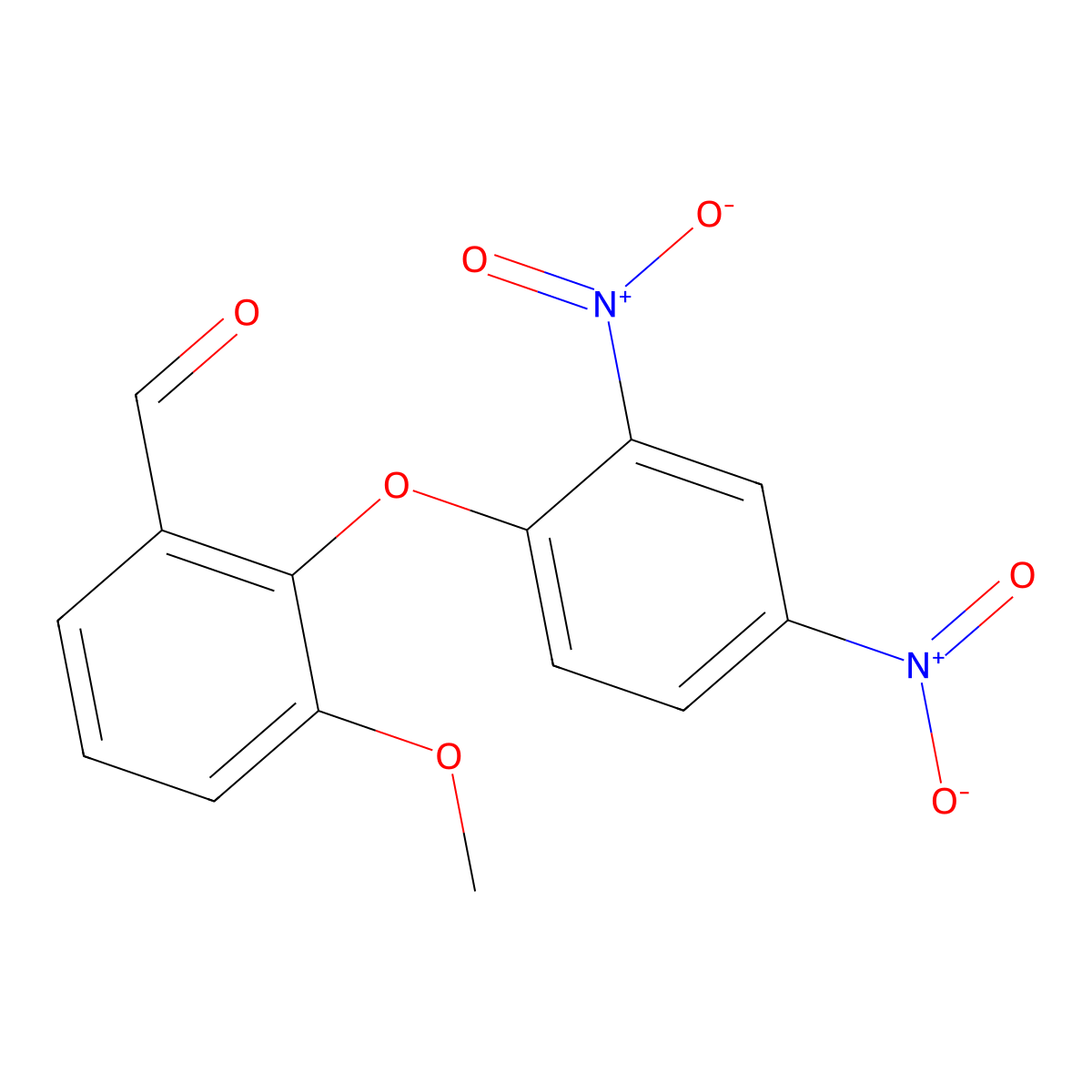 2-(2,4-Dinitrophenoxy)-3-methoxybenzaldehyde molecular structure, CAS 22540-04-1
