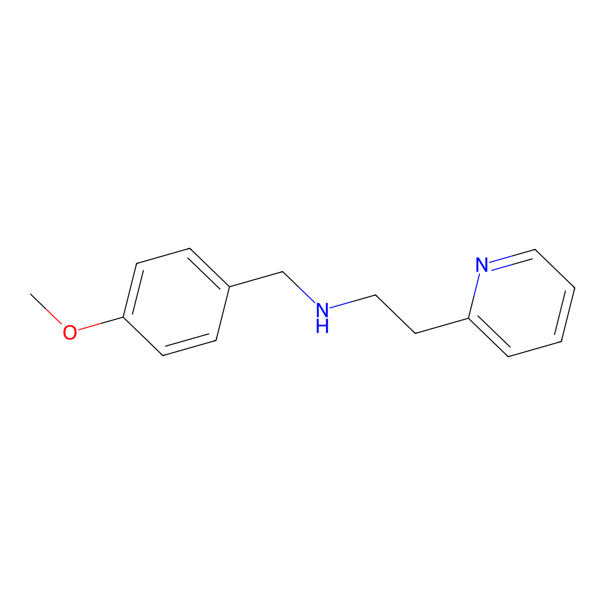 ((4-Methoxyphenyl)methyl)(2-(pyridin-2-yl)ethyl)amine molecular structure, CAS 22540-58-5