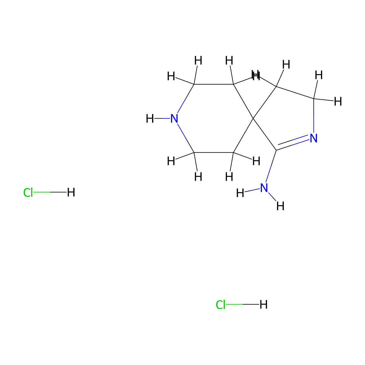 2,8-Diazaspiro[4.5]dec-1-EN-1-amine 2hcl molecular structure, CAS 2254056-69-2
