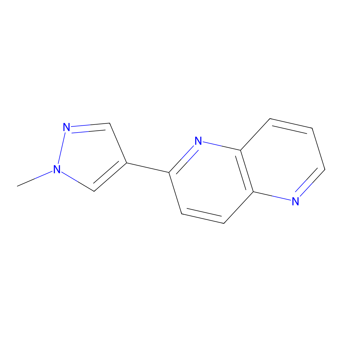 2-(1-Methyl-1H-pyrazol-4-yl)-1,5-naphthyridine molecular structure, CAS 2254056-88-5