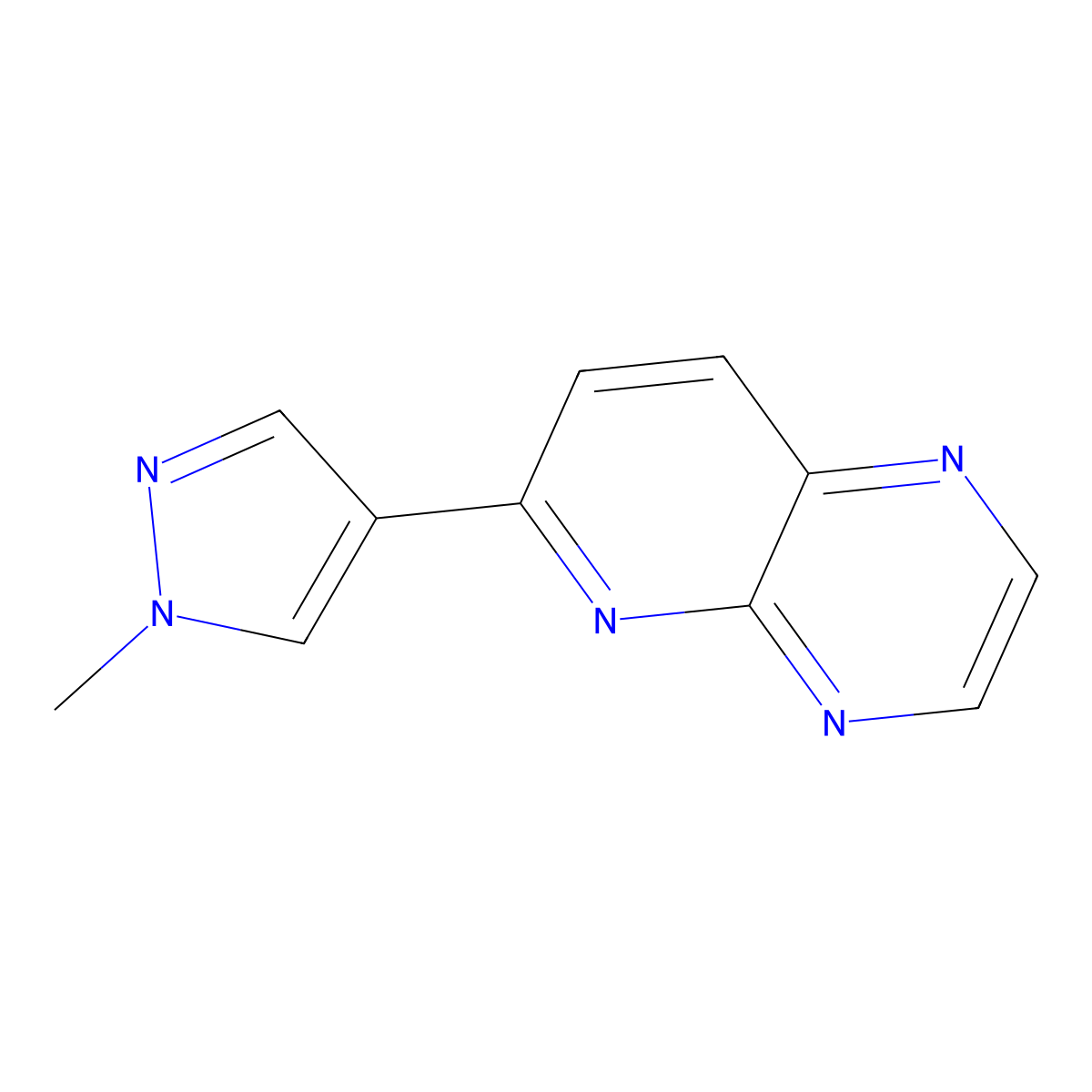 6-(1-Methyl-1H-pyrazol-4-yl)pyrido[2,3-b]pyrazine molecular structure, CAS 2254057-45-7