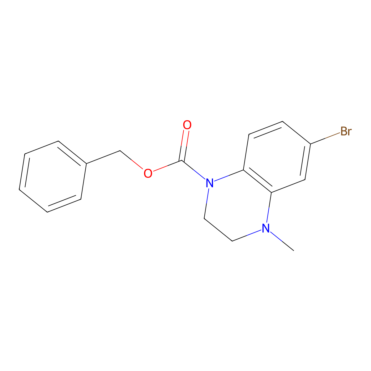 Benzyl 6-bromo-4-methyl-1,2,3,4-tetrahydroquinoxaline-1-carboxylate molecular structure, CAS 2254057-84-4