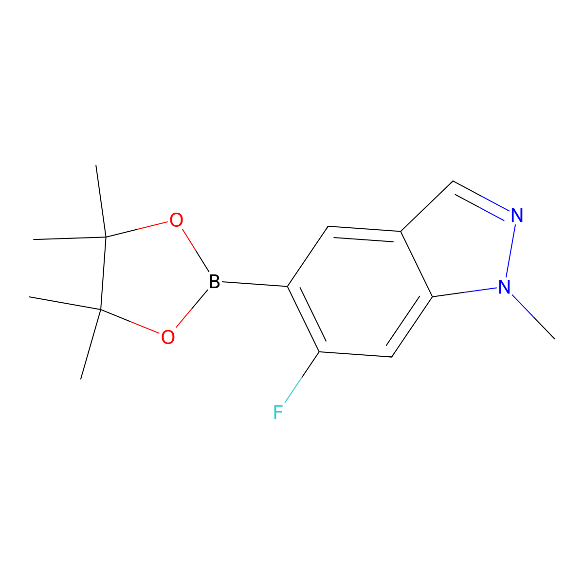 6-Fluoro-1-methyl-5-(4,4,5,5-tetramethyl-1,3,2-dioxaborolan-2-YL)-1H-indazole molecular structure, CAS 2254147-04-9