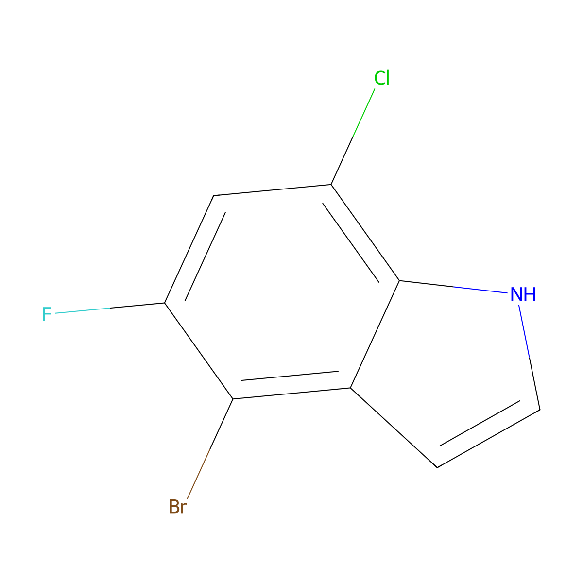4-Bromo-7-chloro-5-fluoro-1H-indole molecular structure, CAS 2254168-91-5