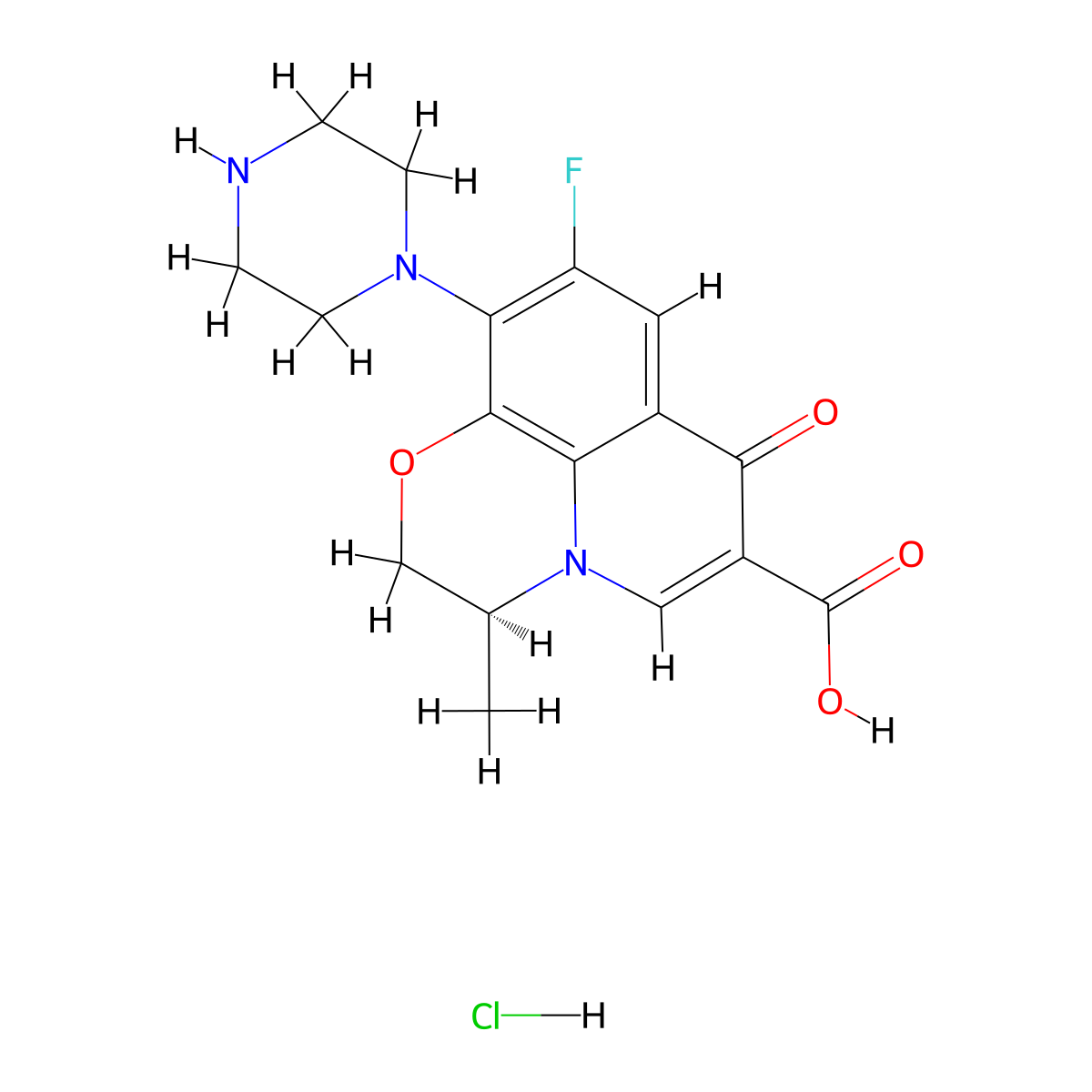 Desmethyl Levofloxacin Hydrochloride molecular structure, CAS 2254176-11-7